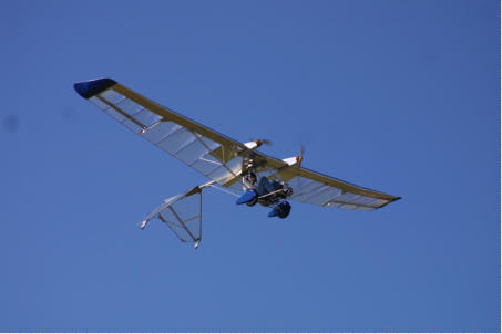 eLazair battery powered inverted tail, twin motor ultralight.